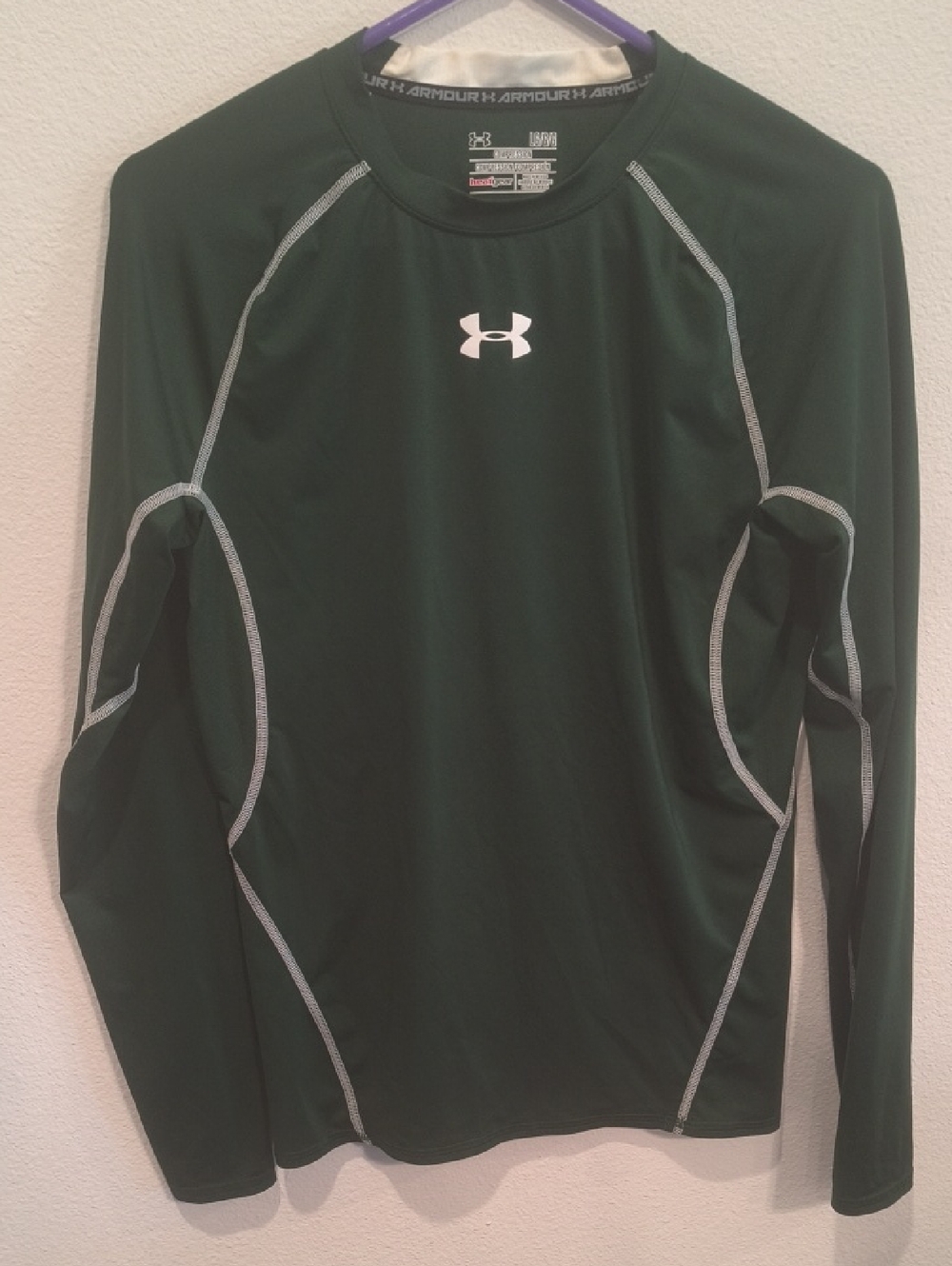 Under Armour Forest Green Long Sleeve Compression Heat Gear Large